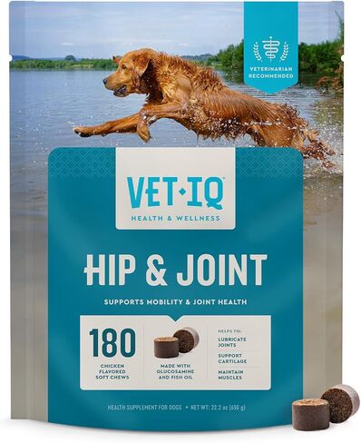 VetIQ Cat Hip & Joint Supplement, Chicken Flavored Cat Supplement with Glucosamine and Green Lipped Mussel for Mobility and Arthritis Support, 3.7oz in Kuwait