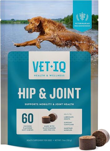 VetIQ Cat Hip & Joint Supplement, Chicken Flavored Cat Supplement with Glucosamine and Green Lipped Mussel for Mobility and Arthritis Support, 3.7oz in Saudi Arabia