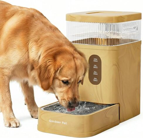 موزع وعاء مياه أوتوماتيكي للكلاب سعة 2.2 جالون من Gardner Pet، وعاء مياه الجاذبية 8.5 لتر مع وعاء من الفولاذ المقاوم للصدأ وفلتر حجر مايفان، خالٍ من مادة BPA للقطط والكلاب (أسود، 2.2 جالون) in Kuwait