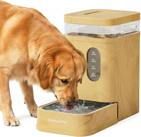 موزع وعاء مياه أوتوماتيكي للكلاب سعة 2.2 جالون من Gardner Pet، وعاء مياه الجاذبية 8.5 لتر مع وعاء من الفولاذ المقاوم للصدأ وفلتر حجر مايفان، خالٍ من مادة BPA للقطط والكلاب (أسود، 2.2 جالون) in Kuwait