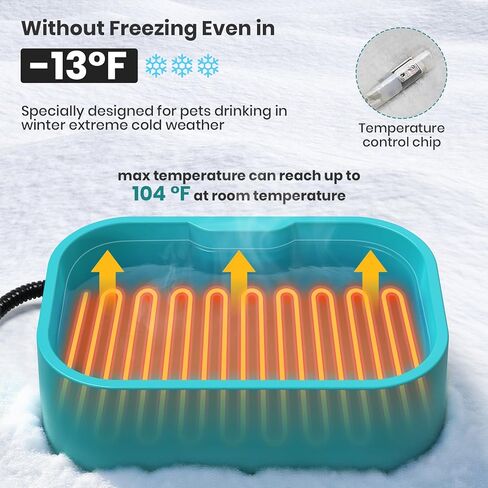 IPOW 1.45 Gal/5.5L Extra Large Heated Water Bowl with 5 Layers Design for Heating & Heat Preservation Provides Drinkable Water & Food in Winter Heated Pet Bowl for Cat Rabbit Chicken Duck Squirrel in Saudi Arabia