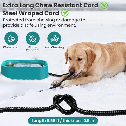 IPOW 1.45 Gal/5.5L Extra Large Heated Water Bowl with 5 Layers Design for Heating & Heat Preservation Provides Drinkable Water & Food in Winter Heated Pet Bowl for Cat Rabbit Chicken Duck Squirrel in Saudi Arabia