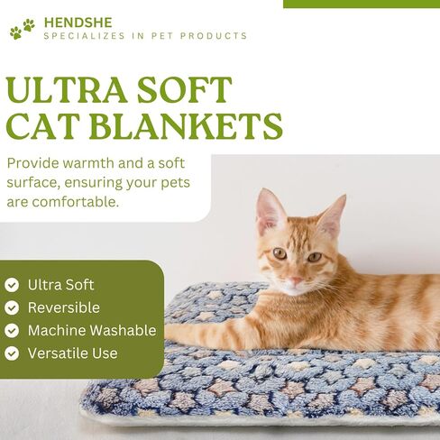 2 Pack Cat Blankets for Indoor Cats, Ultra Soft Reversible Mat, Fluffy Flannel Blanket for Small Dogs and Cats, Washable Pet Pad in Saudi Arabia