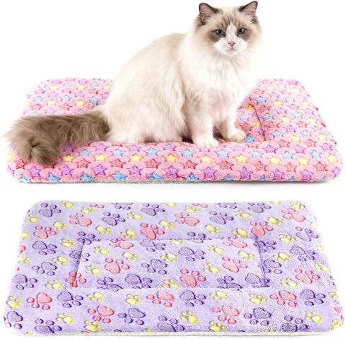 2 Pack Cat Blankets for Indoor Cats, Ultra Soft Reversible Mat, Fluffy Flannel Blanket for Small Dogs and Cats, Washable Pet Pad in Saudi Arabia