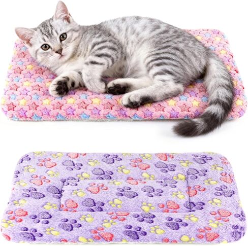 2 Pack Cat Blankets for Indoor Cats, Ultra Soft Reversible Mat, Fluffy Flannel Blanket for Small Dogs and Cats, Washable Pet Pad in Saudi Arabia