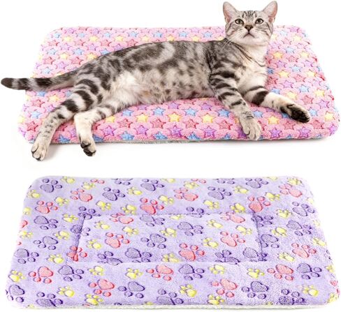 2 Pack Cat Blankets for Indoor Cats, Ultra Soft Reversible Mat, Fluffy Flannel Blanket for Small Dogs and Cats, Washable Pet Pad in Saudi Arabia