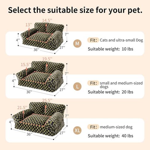 Faux Fur Cat & Dog Sofa Cat Couch Mini Cat Bed Indoor Human Style Pet Sofa, Modern Pet Furniture for Cats, Washable ＆ Removable Cover, for Cats and Small Medium Dogs (Black/Green, Large(30X21 inch)) in Saudi Arabia