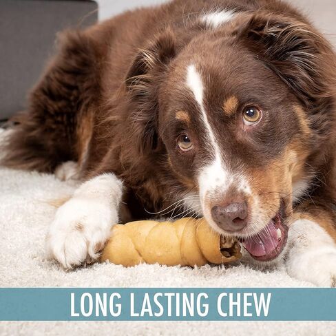 Wild Eats Water Buffalo Retriever Style Cheek Roll Dog Chews - 5 Pack (Long Lasting Chews, Treats, Bones for Aggressive Chewers & Large Dogs) Great Substitute Pig Ears Dogs in Kuwait