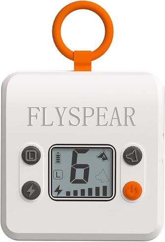 حاجز القطط اللاسلكي FLYSPEAR - حاجز داخلي قابل لإعادة الشحن مع 6 نطاق نصف قطر قابل للتعديل يصل إلى 7 أقدام، 6 شدة ثابتة آمنة قابلة للتعديل، نظام سياج كهربائي للقطط والكلاب الصغيرة مع خطاف (أبيض) in Kuwait
