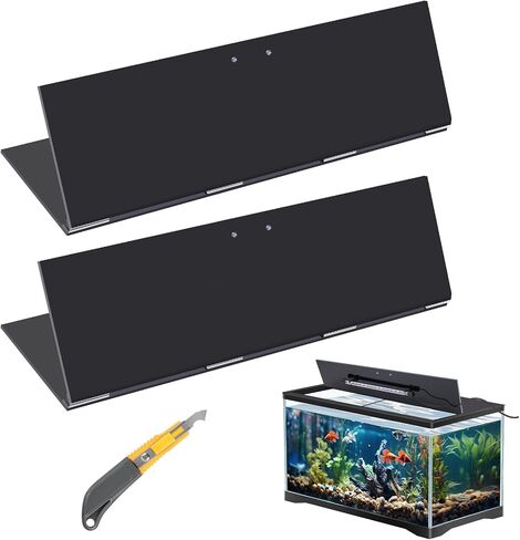 Sieral Aquarium Lids Polycarbonate Canopy 2 Pieces Set 22.95 x 11.5 x 0.12 inch for 33/40/55 Gallon with Center Brace Aquariums Cover Fish Tank Lid with a Hook Knife, Clear in Kuwait