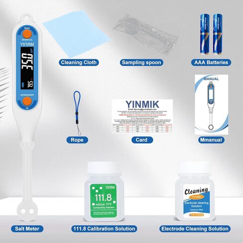 YINMIK مقياس الملح | جهاز قياس ملوحة الطعام، جهاز اختبار الملح الرقمي لحوض السمك، جهاز اختبار ملوحة درجة حرارة المنزل مع 3 أوضاع ملح - PPT% SG، قارئ كلوريد الصوديوم المحمول لخزان الشعاب المرجانية، حمام سباحة المياه المالحة in Saudi Arabia