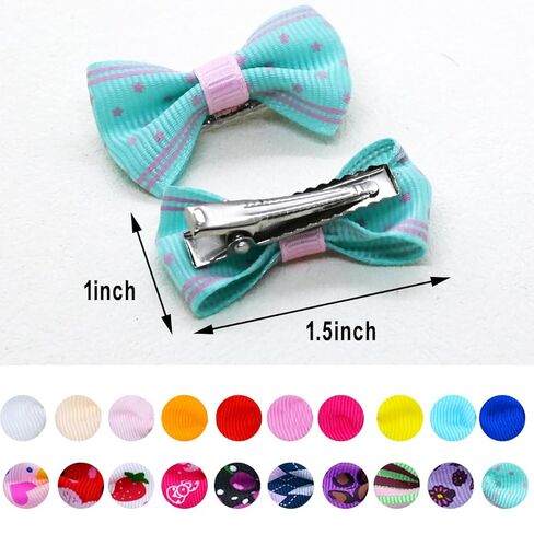 40PCS Dog Hair Bows with Clips 1.5Inch Girl Small Dog Apparel Accessories for Pet Puppy Cat Kitten Rabbit Hair Bows Clips in Saudi Arabia
