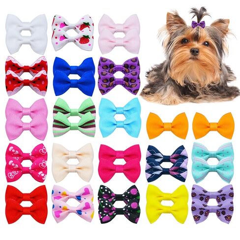 40PCS Dog Hair Bows with Clips 1.5Inch Girl Small Dog Apparel Accessories for Pet Puppy Cat Kitten Rabbit Hair Bows Clips in Saudi Arabia