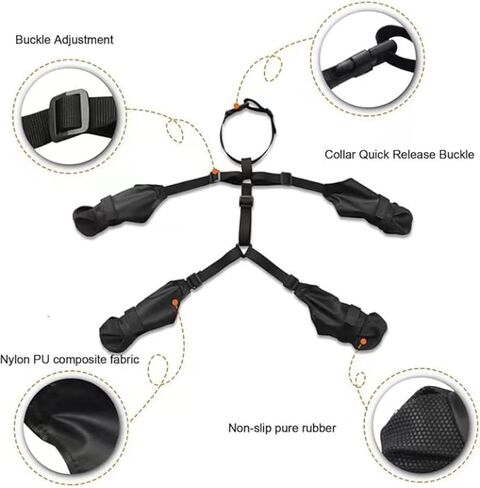 Waterproof, Anti-Slip Dog Boots for Small/Medium Dogs. Protects Paws on hot Pavement, Snow, and Outdoor Walks. Secure Harness Design. Ideal for All Seasons (S) in Saudi Arabia