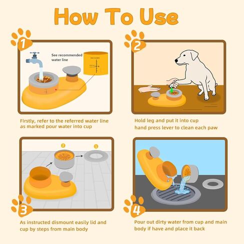 Pet Paw Cleaner Base for Full-Size Dogs with Claw Tray Design, Mechanical Dog Foot Washing Device (Medium-Large) in Saudi Arabia