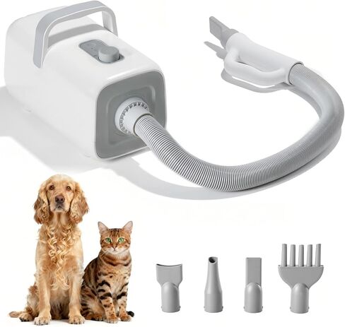 NEWBULIG 5-in-1 Pet Grooming Vacuum Kit, 2.5L Dust Cup, 3 Suction Modes and 5 Groomer Tools, Dog Clippers with Cordless Low Noise for Cats, Dogs Other Animals Hair Trimmer in Saudi Arabia