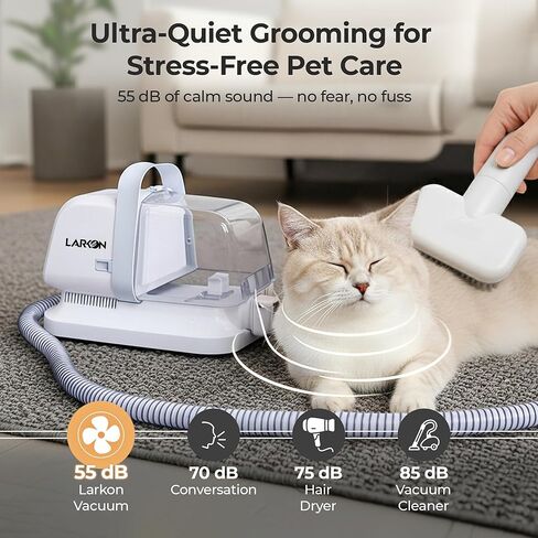 Pet Grooming Vacuum & Nail Grinding Kit – 10Kpa High-Suction Pet Hair Vacuum with 3-Speed Settings & Ultra Low Noise + Nail Grinder | Cats & Dog Grooming Vacuum for Shedding | Large 2L Dustbin in Saudi Arabia