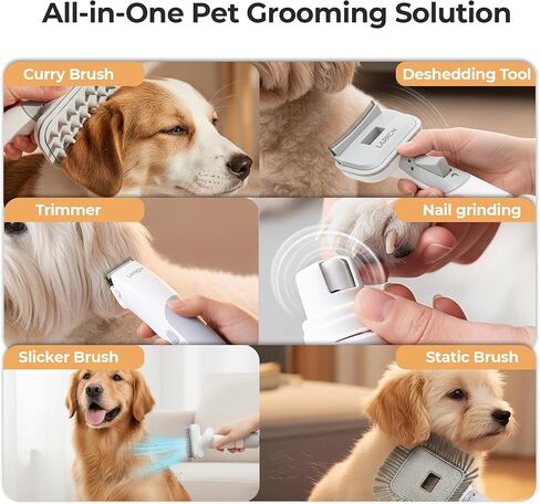 Pet Grooming Vacuum & Nail Grinding Kit – 10Kpa High-Suction Pet Hair Vacuum with 3-Speed Settings & Ultra Low Noise + Nail Grinder | Cats & Dog Grooming Vacuum for Shedding | Large 2L Dustbin in Saudi Arabia