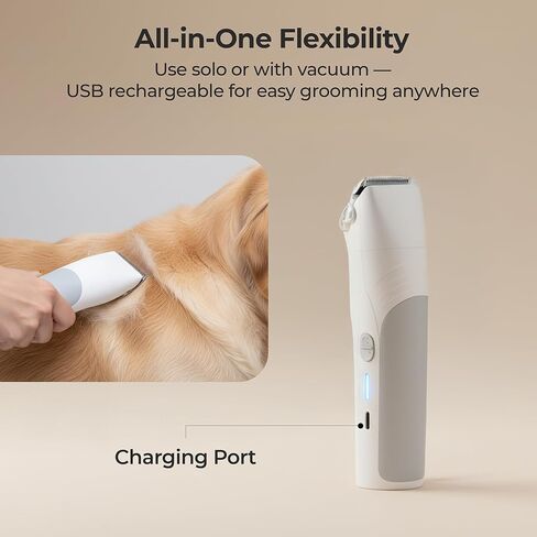Pet Grooming Vacuum & Nail Grinding Kit – 10Kpa High-Suction Pet Hair Vacuum with 3-Speed Settings & Ultra Low Noise + Nail Grinder | Cats & Dog Grooming Vacuum for Shedding | Large 2L Dustbin in Saudi Arabia