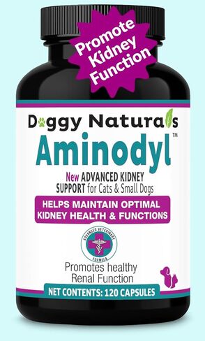 مكمل دعم الكلى Aminodyl™ 400 مجم للقطط والكلاب الصغيرة - يدعم وظيفة الكلى الطبيعية بالأحماض الأمينية ويعزز بشكل كبير صحة ورفاهية وحيوية الكلى - 120 كبسولة رش. الولايات المتحدة الأمريكية in Kuwait
