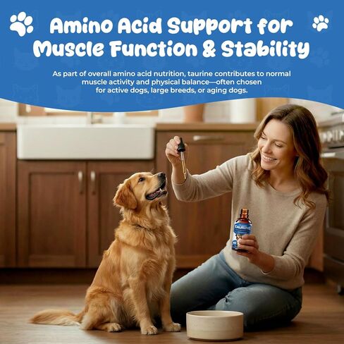 Taurine Liquid Supplement for Dogs, Daily Amino Acid Drops Supporting Heart & Muscle Function, Energy Balance & Physical Stability, 60 ml in Saudi Arabia