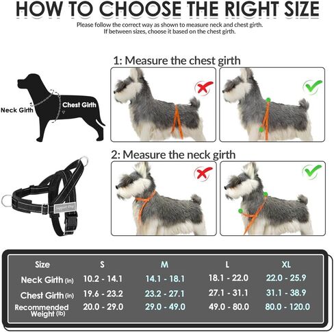 SlowTon No Pull Dog Harness - Heavy Duty Dog Harness and Leash Set for Medium Large Dogs, Reflective Tactical Harness with Soft Padded and Front Clip for Easy Walk and Training (Black L) in Saudi Arabia