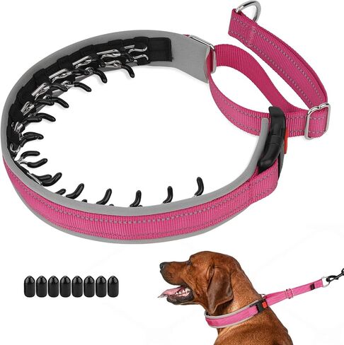Mayerzon Martingale Dog Collar for Pulling, Patented No Pull Training Walking Collar with Buckle for Medium Large Dogs Bulldog Pitbull German Shepherd, Reflective, Adjustable, Heavy-Duty(M, Hot Pink) in Saudi Arabia
