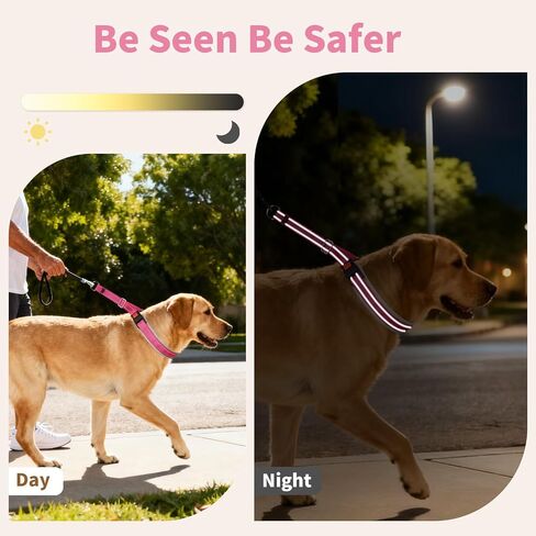 Mayerzon Martingale Dog Collar for Pulling, Patented No Pull Training Walking Collar with Buckle for Medium Large Dogs Bulldog Pitbull German Shepherd, Reflective, Adjustable, Heavy-Duty(M, Hot Pink) in Saudi Arabia