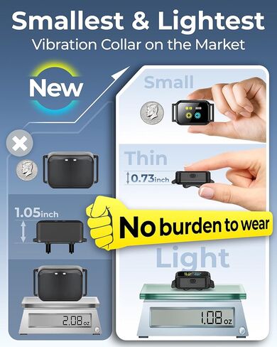 No Shock Dog Training Collar with Remote 3300FT, Humane Vibrating Dog Collar - Vibration & Beep Only | IPX7 Waterproof & Rechargeable | Fits for Small to Medium Dogs & Large Puppies in Saudi Arabia