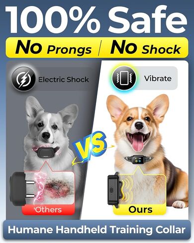 No Shock Dog Training Collar with Remote 3300FT, Humane Vibrating Dog Collar - Vibration & Beep Only | IPX7 Waterproof & Rechargeable | Fits for Small to Medium Dogs & Large Puppies in Saudi Arabia