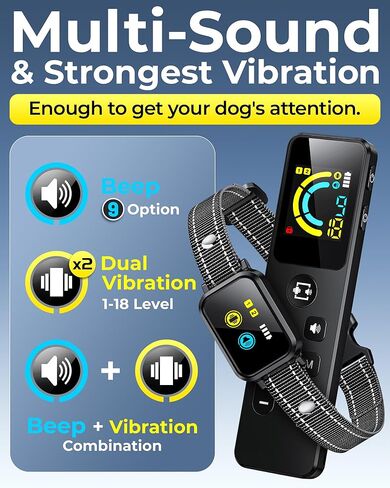 No Shock Dog Training Collar with Remote 3300FT, Humane Vibrating Dog Collar - Vibration & Beep Only | IPX7 Waterproof & Rechargeable | Fits for Small to Medium Dogs & Large Puppies in Saudi Arabia