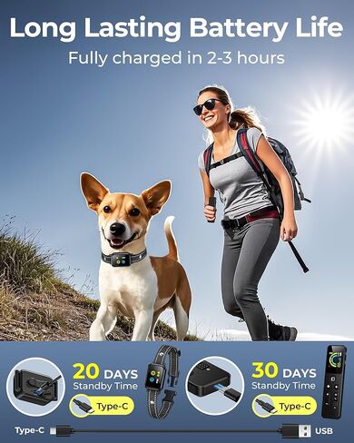 No Shock Dog Training Collar with Remote 3300FT, Humane Vibrating Dog Collar - Vibration & Beep Only | IPX7 Waterproof & Rechargeable | Fits for Small to Medium Dogs & Large Puppies in Saudi Arabia
