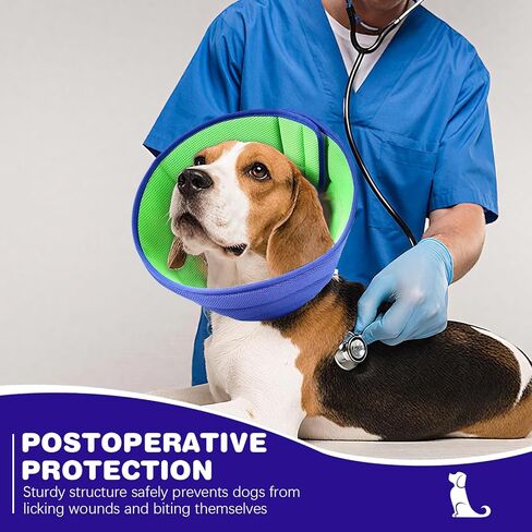Soft Dog Cone Collar, Adjustable Spay/Neuter Recovery Neck and Head Collar, Soft Dog Tapered Collar for Large/Medium/Small Pets (Blue, M) in Kuwait