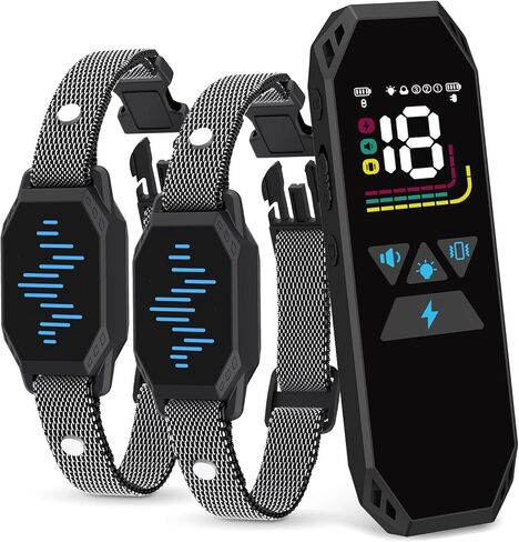 Dog Training Collar, Dog Shock Collar with Remote Control, 2500FT and 4 Training Modes Beep, Vibration, Electric Shock, IP67 Waterproof Rechargeable E-Collar for All Breed in Saudi Arabia
