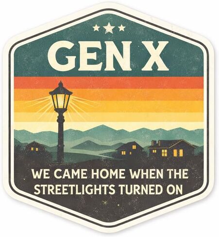 Gen X لقد عدنا إلى المنزل عندما تم تشغيل أضواء الشوارع ملصقًا مقاومًا للماء in Kuwait