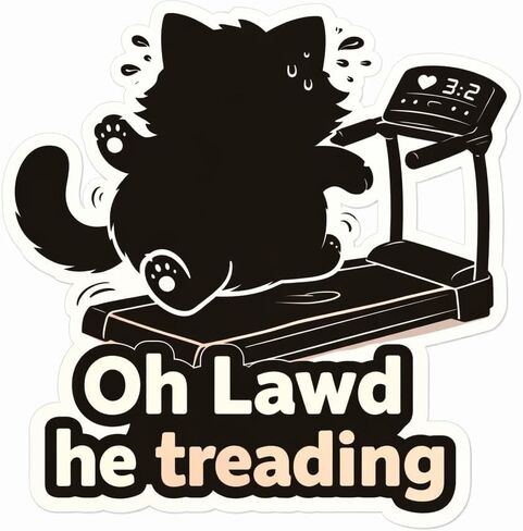 ملصق مقاوم للماء من Oh Lawd He Treading Cat in Kuwait