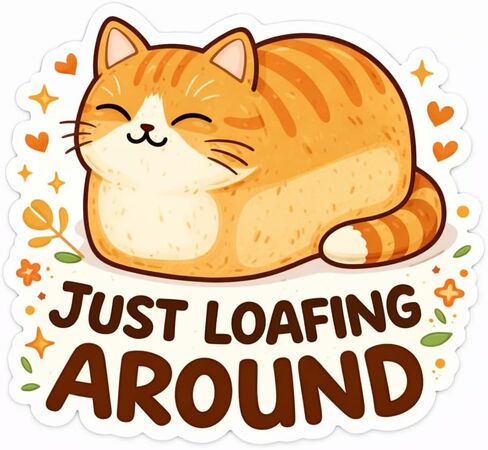 Just Loafing Around Cat Waterproof Sticker in Saudi Arabia
