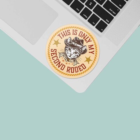 This is Only My Second Rodeo Sticker - Funny Western Cowboy Cat Decal for Hydroflask Water Bottle, Texas Quote Sticker for Cowgirls, Ranchers, Horse Lovers, Rodeo Queen in Saudi Arabia