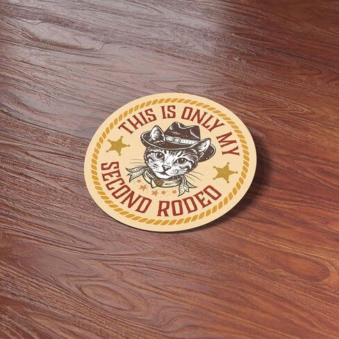 This is Only My Second Rodeo Sticker - Funny Western Cowboy Cat Decal for Hydroflask Water Bottle, Texas Quote Sticker for Cowgirls, Ranchers, Horse Lovers, Rodeo Queen in Saudi Arabia