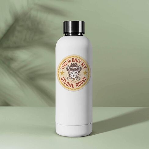 This is Only My Second Rodeo Sticker - Funny Western Cowboy Cat Decal for Hydroflask Water Bottle, Texas Quote Sticker for Cowgirls, Ranchers, Horse Lovers, Rodeo Queen in Saudi Arabia
