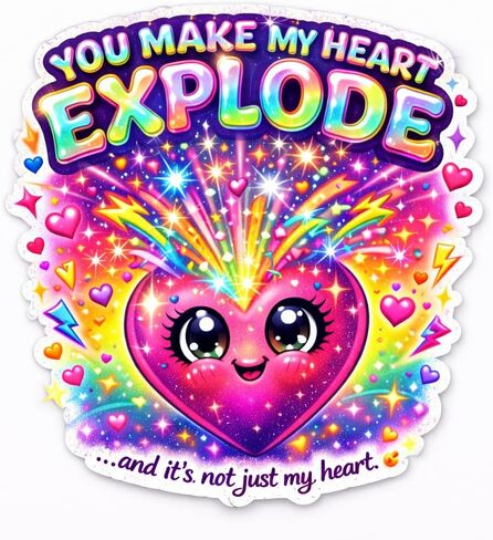 ملصق مقاوم للماء لعيد الحب من You Make My Heart Explode in Kuwait