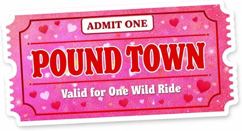 Admit One Ticket to Pound Town Waterproof Sticker in Saudi Arabia