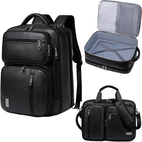 weiatas 3-in-1 Vegan Leather Convertible Laptop Bag for Men Women, Expandable Travel Backpack Work Briefcase Messenger Bag | Convertible, Expandable, Multi-pocket, Waterproof in Saudi Arabia