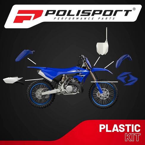 Polisport Motocross (MX) Replica Plastic Kit for Yamaha YZ 450F (2018-22) – OEM Quality, Durable, Flexible & Perfect Fit – Blue/White/Black in Kuwait