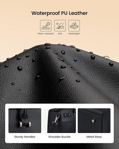 LOVEVOOK Laptop Tote Bag for Women, PU Leather Work Bag Waterproof Briefcase Handbag for Teacher Business with Silk Scarf in Kuwait