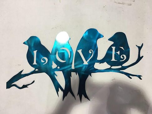 Love birds 14ga metal art powder coated in Saudi Arabia