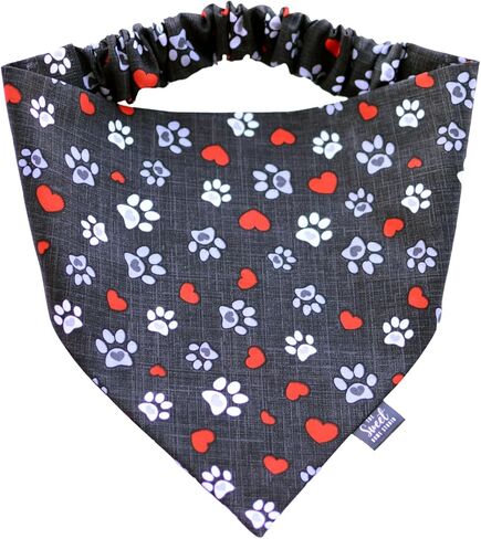 Valentine's Day Scrunchie Dog Bandana Perfect for Winter Season, Handmade Heart Print Elastic Pet Bandana, Love Day Photoshoot Props, Festive Dog Outfit (XX-Large, I woof You) in Saudi Arabia