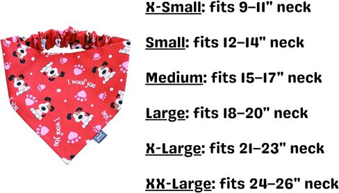 Valentine's Day Scrunchie Dog Bandana Perfect for Winter Season, Handmade Heart Print Elastic Pet Bandana, Love Day Photoshoot Props, Festive Dog Outfit (XX-Large, I woof You) in Saudi Arabia