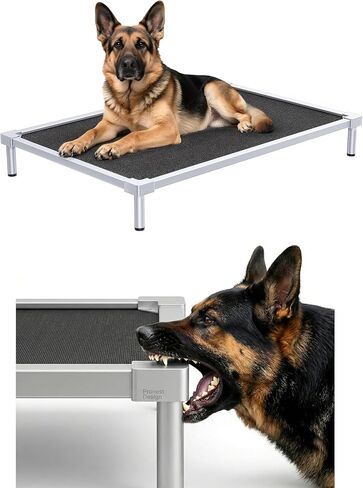 Elevated Dog Bed Medium Size Dog, Chew Proof Aluminum Alloy Heavy Duty Dog Supplies Cooling Raised Pet Cot Indestructible with Anti-Rust Washable Assembly for Crate Outdoor-40.6"x 28.7" x 7" in Saudi Arabia