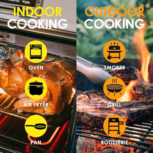 COOKIT 2 Probes Digital Bluetooth Thermometer, 700ft Meat Thermometer for Turkey Beef Rotisserie BBQ, Oven, Grill & Smoker-Effortless Steak Cooking in Saudi Arabia